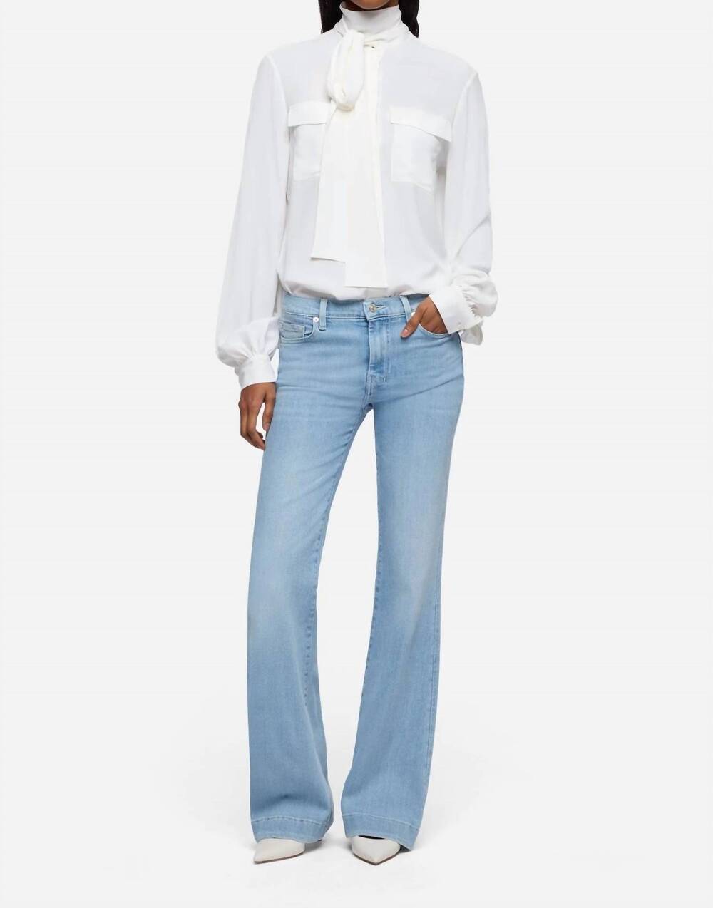 NEW 7 FOR ALL MANKIND dojo slim illusion jeans in indigo bloom